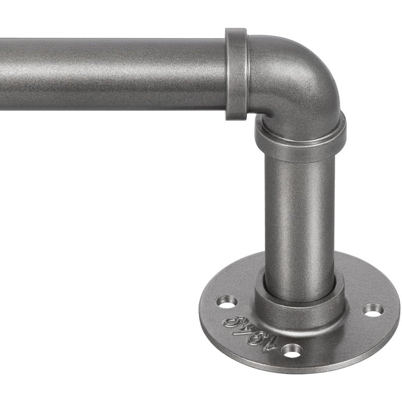 Zeerobee Curtain Rods for Windows 48 to 84 1 Inch Industrial Wrap Around Curtain Rod IndoorOutdoor Room Divider Adjustable Drapery Pole 4886 Grey