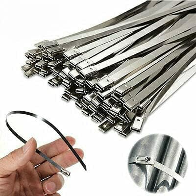 G.FIDEL METAL CABLE TIE, 100mm X 4.6mm, SS-304, Heavy Duty Self Ball Locking Tie, Pack of 10 - Image 1