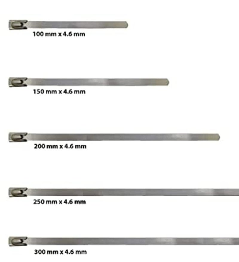 G.FIDEL METAL CABLE TIE, 100mm X 4.6mm, SS-304, Heavy Duty Self Ball Locking Tie, Pack of 10 - Image 4