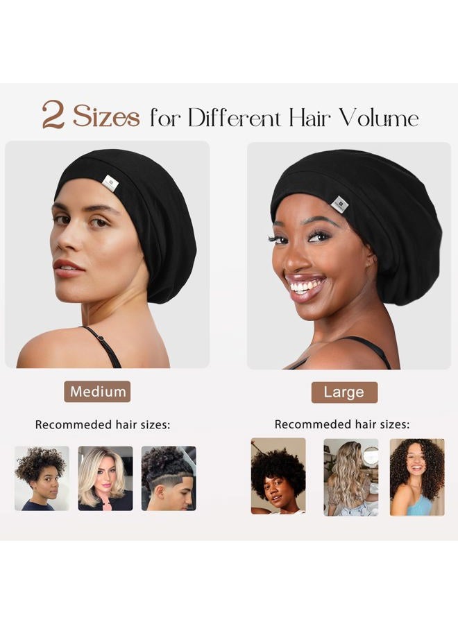 YANIBEST Slouchy Beanie Hat Satin Lined Sleep Cap Satin Bonnet Chemo Headwear Caps for Women and Men Dark Grey - Image 5