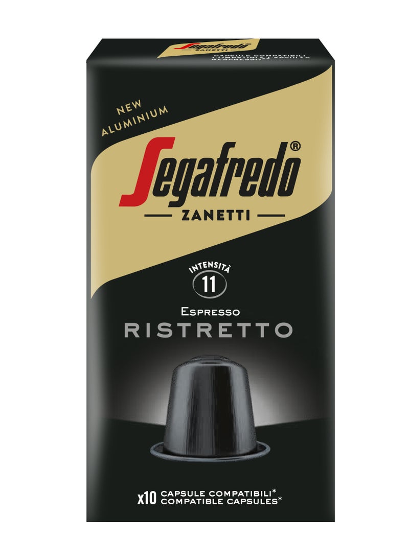 Segafredo Ristretto Aluminium Nespresso Compatible Coffee Capsules 10 Capsules (51g)  - Image 1