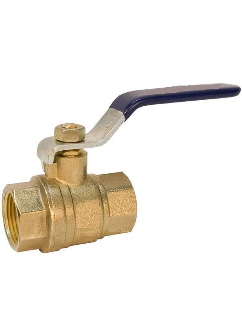 EZ-FLUID EZ-Fluid 1/2" Threaded Brass Ball Valve Full Port Female Water Stop Shut Off,Heavy Duty LF,Quarter Turn,Blue Handle (1-Pack)  - Image 1