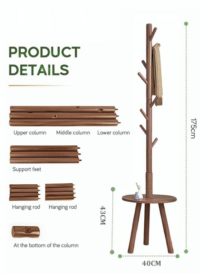 8-Hook Coat Rack Wooden Coat Rack Freestanding with Storage Table Coat Tree for Clothes Bags Hats Hanger Stand Easy Installation for Entryway Living Room Bedroom Office Brown - pzsku/Z212185139CAFEF58197CZ/45/_/1699410325/1ff21bb3-1003-43aa-8575-65c8405fa10a