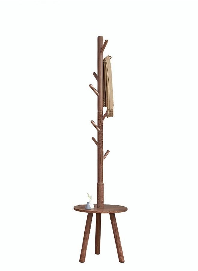 XiuWoo 8-Hook Coat Rack Wooden Coat Rack Freestanding with Storage Table Coat Tree for Clothes Bags Hats Hanger Stand Easy Installation for Entryway Living Room Bedroom Office Brown  - Image 5