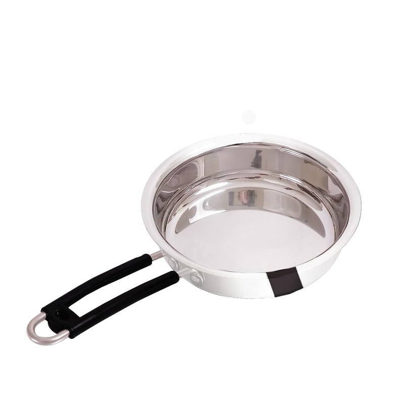 KC Stainless Steel Frying Pan | Stove & Induction Safe | Easy Grip Handles | Heavy Gauge | Capacity 1.6 LTR. | Diamm. 22 cm - Image 3