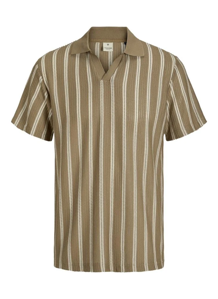 JACK & JONES Jprbluharry Short Sleeve  Split Neck Polo Shirt