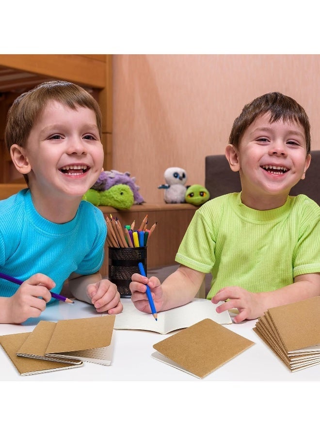 6 Pack Pocket Notebook,  Softcover Mini Notebooks 3.5" x 5.5" Kraft Brown Notebook Small Memo Notepad for Men Women Kids Traveler Author, 30 Sheets,60 Lined Pages, College Student Homework Book - Image 5