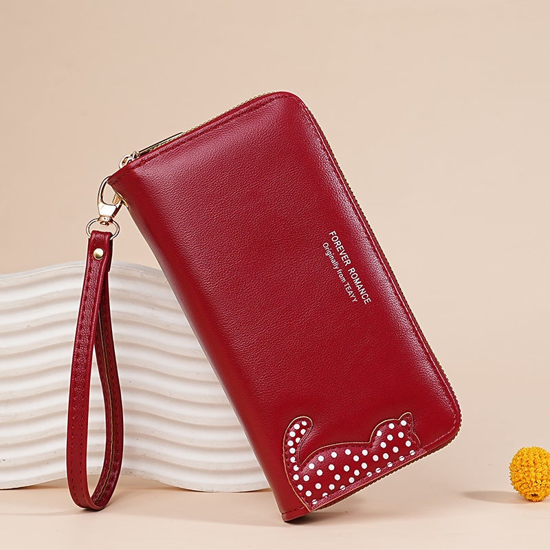 Multifunctional Solid Color PU Leather Wallet, RFID Blocking Design Portable Daily Storage Purse for Cards Cash Coin Business Use - Image 3