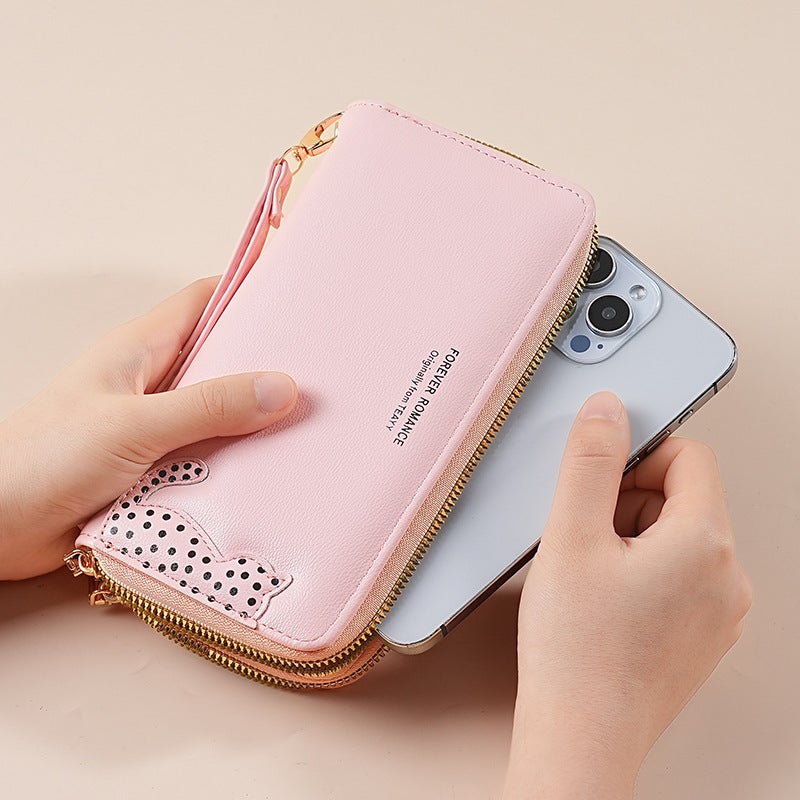 Multifunctional Solid Color PU Leather Wallet, RFID Blocking Design Portable Daily Storage Purse for Cards Cash Coin Business Use - Image 2