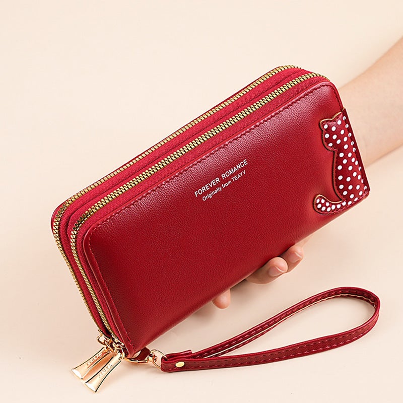 Multifunctional Solid Color PU Leather Wallet, RFID Blocking Design Portable Daily Storage Purse for Cards Cash Coin Business Use - Image 1