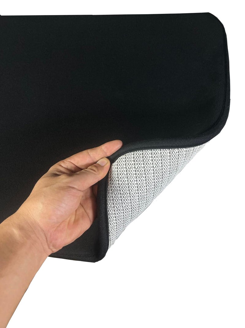 Madeals Memory Foam Bathroom Toilet Rug Set 4 Piece with Toilet Lid Cover and Tank Covers Black - Image 5