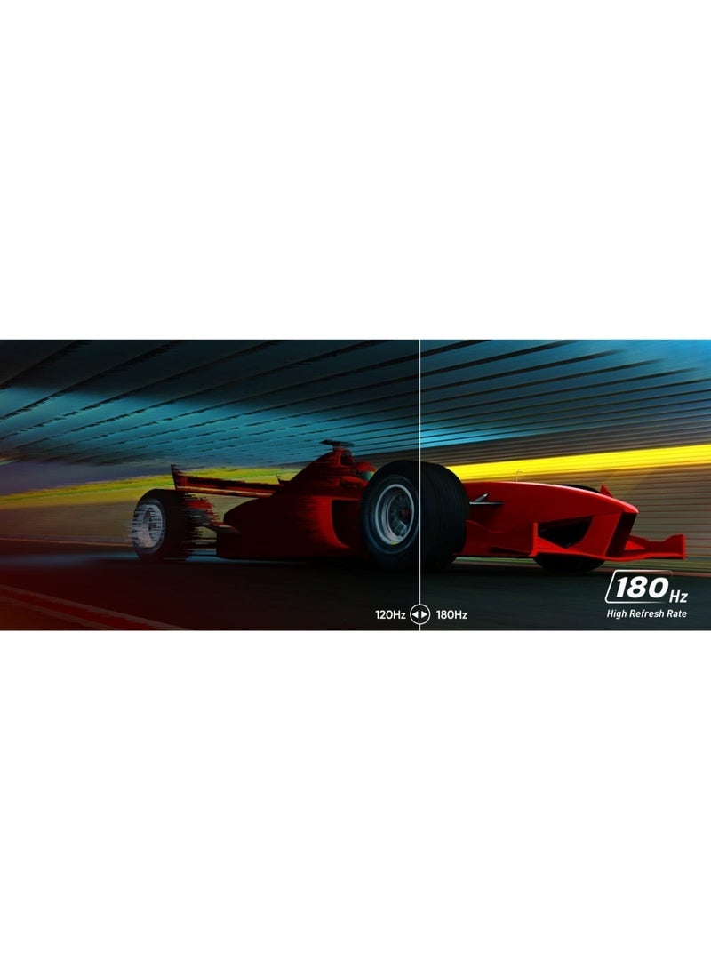 شاشة العاب Qled مقاس 27 بوصة 2K QHD (2560×1440)  بتردد 180 هرتز وزمن استجابة 1 مللي ثانية مزودة بمنفذ HDMI 2.0 DP 1.4  مع حامل ثابت ومتوافقة مع FreeSync و G-Sync - Image 3