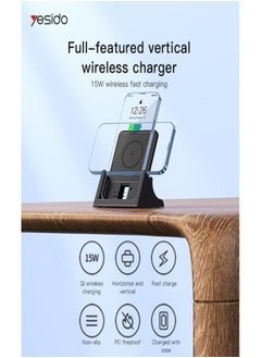 Yesido DS15 15W Qi Fast Wireless Desktop Charger Stand Universal Wireless Charger Phone Holder  - Image 2