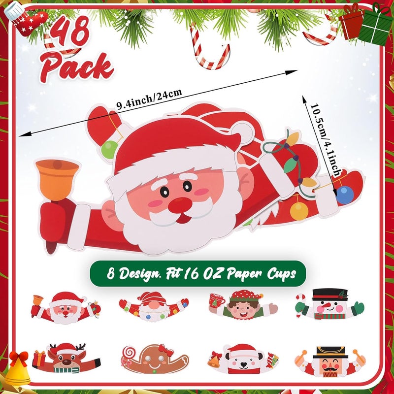 Zhehao 48 Pcs Christmas Coffee Cup Sleeves - Image 3