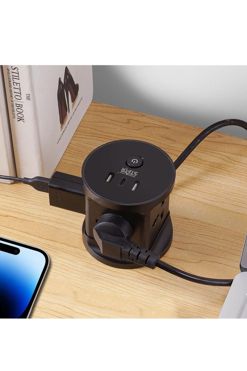 Winning Star ST-1034, 4-Way Universal Plug Extension |2 USB-A,1 USB-C | AC220-250V 10A/2500W, PP Flame Retardant Material, 3m Copper Cable, Safety Door, Overload Protection, BS Plug, White - Image 2