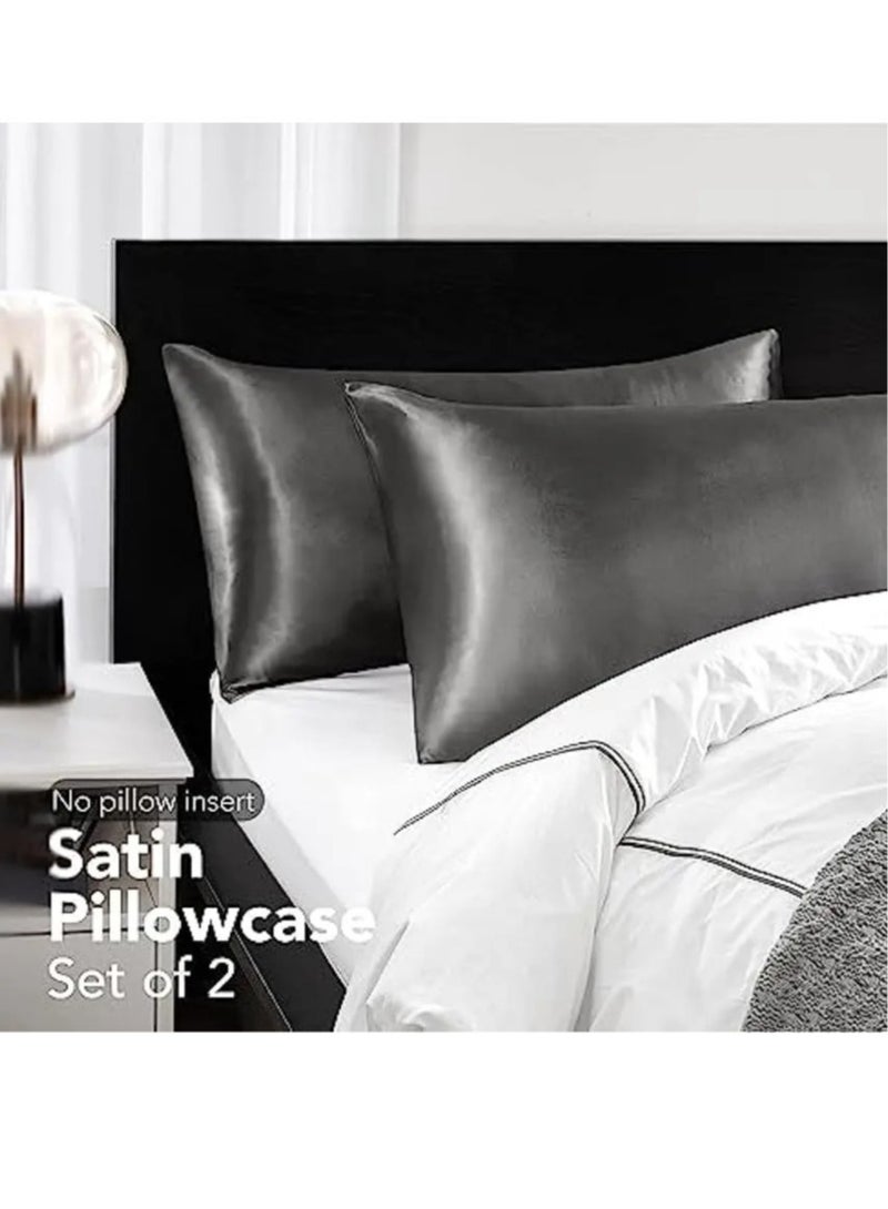 Silk Pillowcase, Comfortable Super Soft Pillow Cover, Elegant Design Fade Resistant Pillow Slip, Easy To Clean Washable Pillow Cases For For Hair And Skin, (2pcs, Beige)  - Image 2