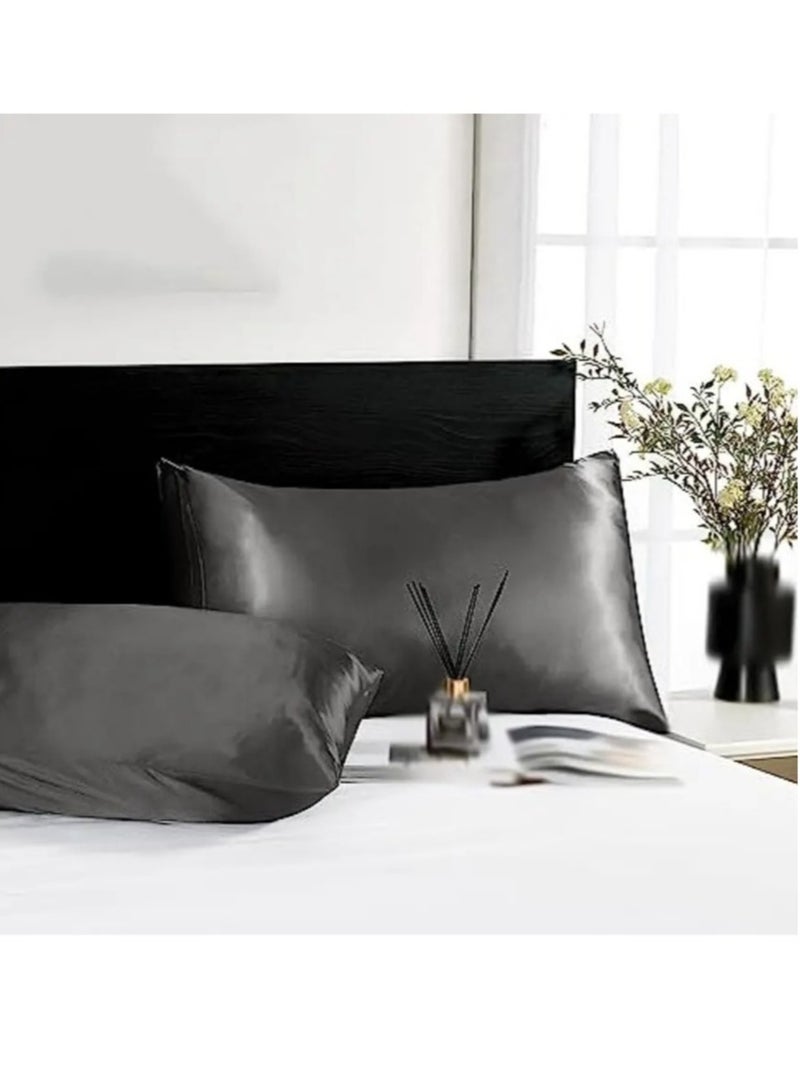 Silk Pillowcase, Comfortable Super Soft Pillow Cover, Elegant Design Fade Resistant Pillow Slip, Easy To Clean Washable Pillow Cases For For Hair And Skin, (2pcs, Beige)  - Image 3