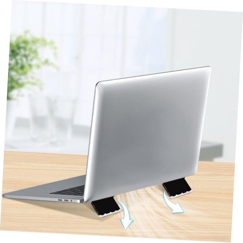 KESYOO 4pcs Portable Ergonomic Laptop Stand Riser with Anti-Slip Base Foldable Notebook Holder for Desktop and Travel Use - Image 5