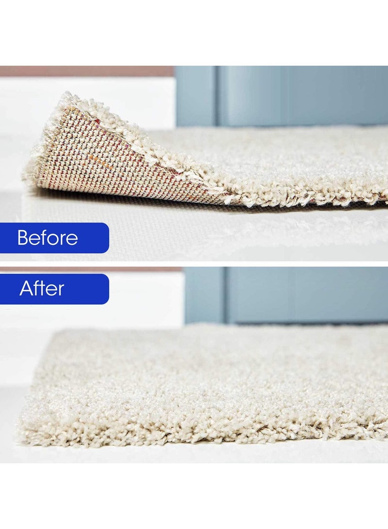 VIUAUAX 16 Pcs Rug Tape, Carpet Stickers, Anti Slip Rug Holder,Reusable Washable Rug Stickers for Area Rugs, Dual Sided Washable Removable Prevent Curling Rug Corner Holder, Keep Rug in Place Non Slip Adhesive Rug Stopper for Hardwood Floors and Tile - Image 2