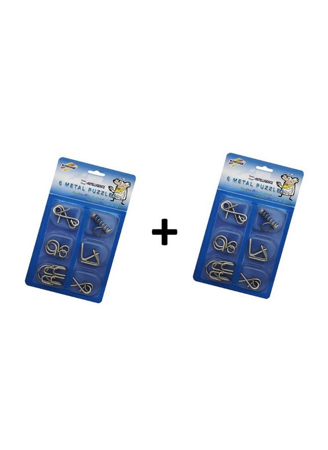 Shopaholic - Shopaholic Stainless Steel 6 Metallic Intellectual Puzzles for All Age Groups.(Set of 2) - Image 1