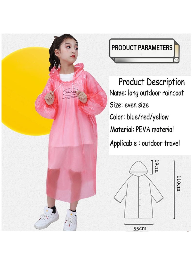 SYOSI - Disposable Rain Ponchos for Kids, 6 Pack Bulk Extra Thick Emergency Waterproof Raincoats with Hood Plastic Clear Travel Rain Gear for Concerts, Amusement Parks, Camping, Outdoor, Cycling, and Hiking. - Image 1