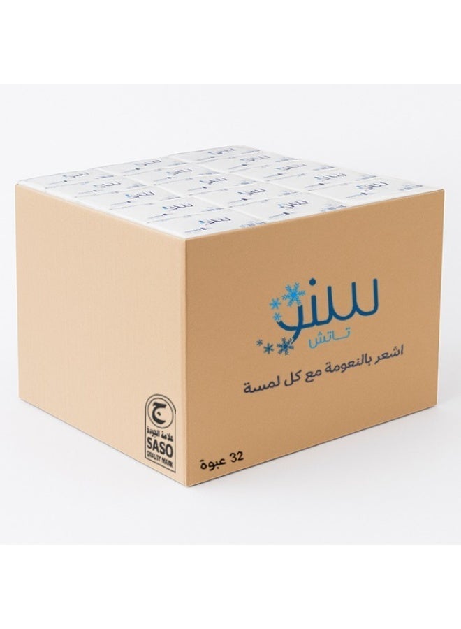 سنو تاتش مناديل فائقة النعومة من سنو تاتش 5 طبقات 32 عبوة 500 منديل كل عبوة ملمس حريري تناسب البشرة الحساسة - Image 2