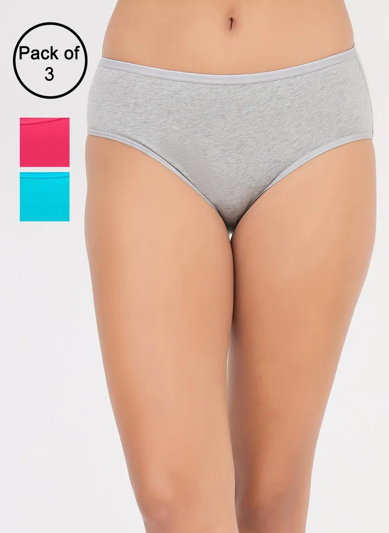 Clovia Clovia Pack of 3 Mid Waist Graphic Print Hipster Panties - Cotton
