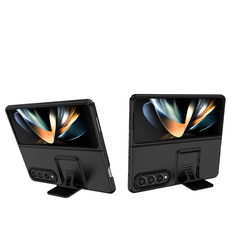 Scratch Resistant TPU Protective + PC for Samsung Galaxy Z Flip 4 with Kickstand in Black for Daily Carry - Image 4