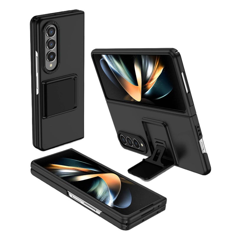 Scratch Resistant TPU Protective + PC for Samsung Galaxy Z Flip 4 with Kickstand in Black for Daily Carry - Image 1