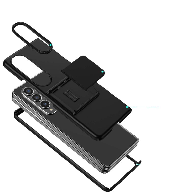 Scratch Resistant TPU Protective + PC for Samsung Galaxy Z Flip 4 with Kickstand in Black for Daily Carry - Image 5