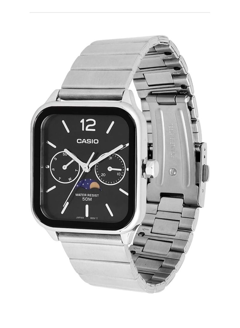 كاسيو ساعة انالوج بعقارب للرجال MTP-M305D-1AVDF، سوار، بسوار فضة - Image 4