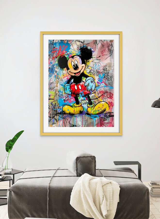 Art Decor Art Decor Colorful Mickey Mouse Graffiti Pop Art Print Art with Matboard Modern Art Wall Art Wall Décor for Game Room Boys room Living Rooms Gifting - Image 1