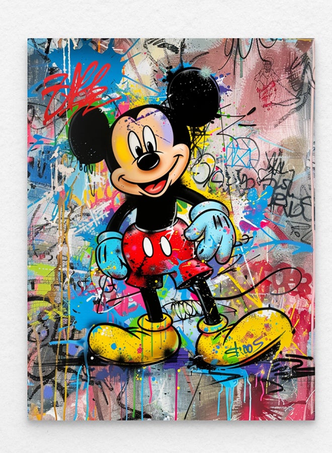 Art Decor Art Decor Colorful Mickey Mouse Graffiti Pop Art Print Art with Matboard Modern Art Wall Art Wall Décor for Game Room Boys room Living Rooms Gifting - Image 3