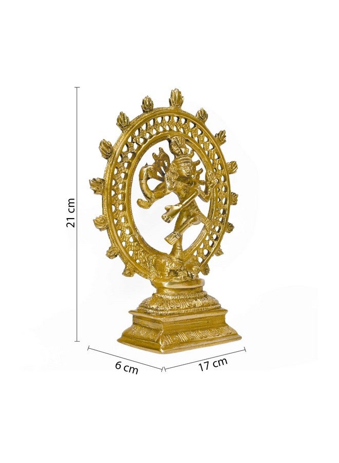 Pick End Now Idol Lord Shiva Shankar Dancing Natraj/Nataraja Statue Brass Handcrafted Decorative Sculpture | Product Dimensions - 17 x 6 x 21Cm, 1Kg - Image 4