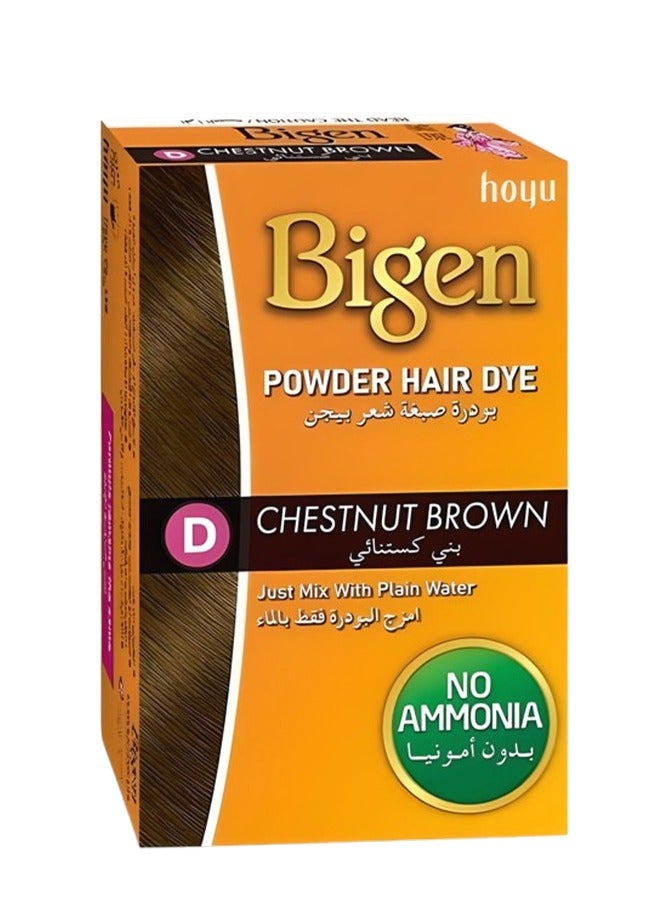 Bigen Chestnut Brown Mix Hair Dye Powder With Plain Water No Ammonia 6 Grams