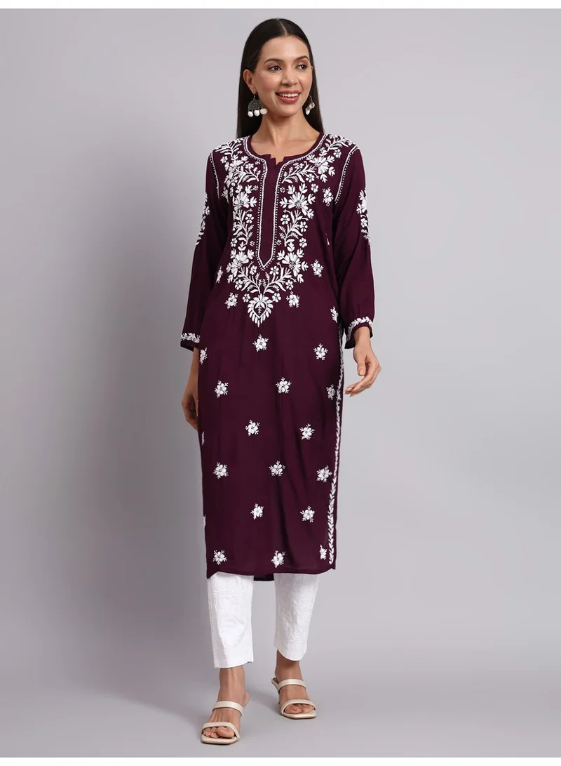 Alaya Hand Embroidered Chikankari Modal Kurta-AL4059