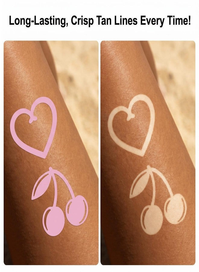 INSYOHO 120PCS Tanning Stickers for Body - Tanning Bed Stickers Self Adhesive Removable Cross Heart Lips Bow Star Cherry Butterfly Dolphin Sun Tan Stickers for Summer Beach Face Body, 12 Styles - Image 2