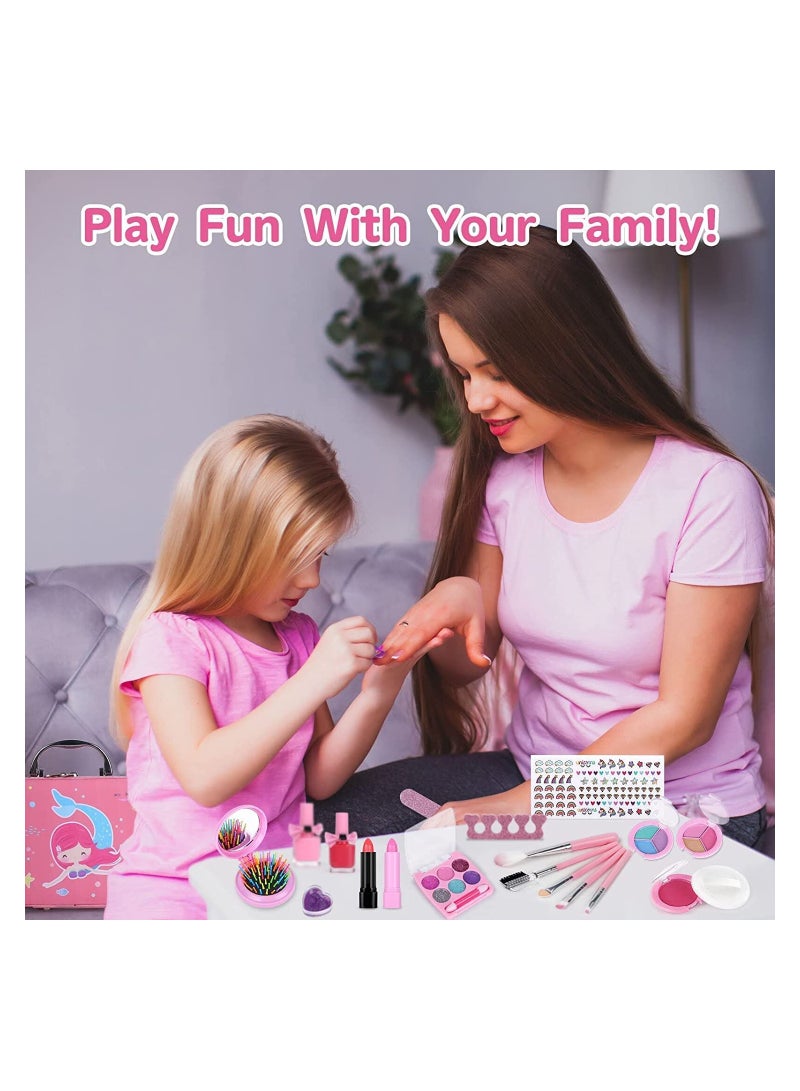 Kids Makeup kit for Girl, 20PCS Washable Makeup Set Toy with Real Cosmetic Case, Safe & Non-Toxic Kids Makeup Set, Pretend Play Makeup Beauty Set Birthday Toys Gift for 3-10 Years Old Kid - Image 4