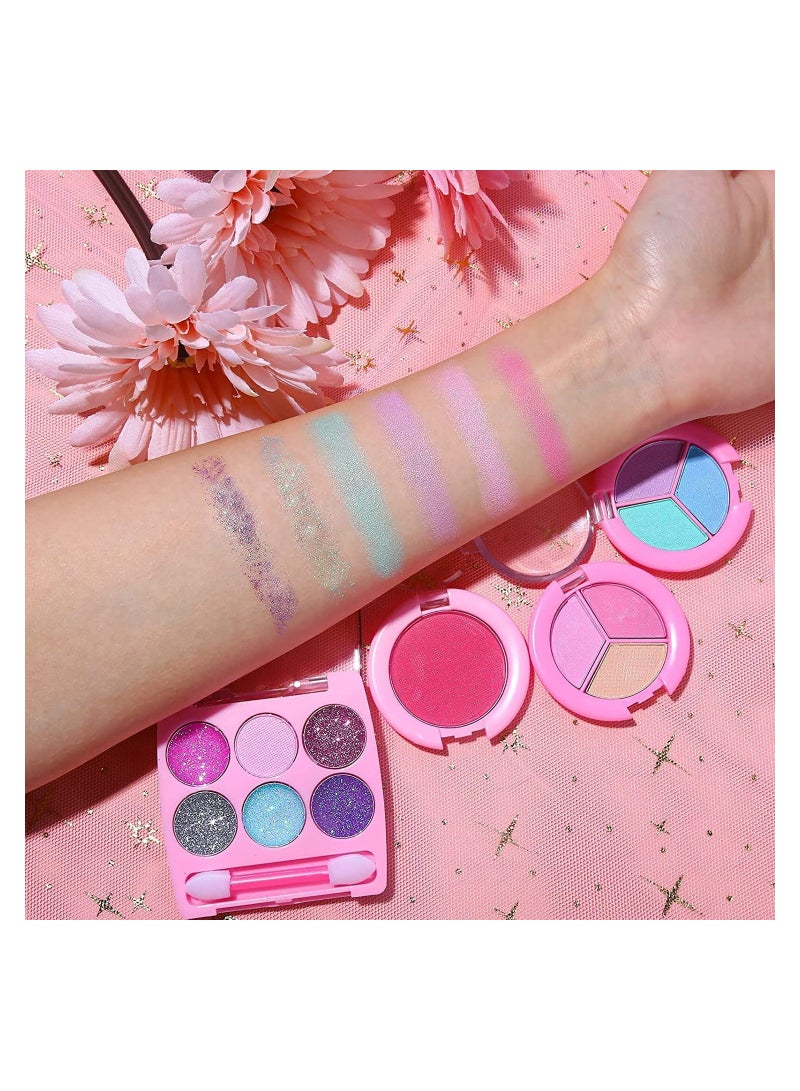 Kids Makeup kit for Girl, 20PCS Washable Makeup Set Toy with Real Cosmetic Case, Safe & Non-Toxic Kids Makeup Set, Pretend Play Makeup Beauty Set Birthday Toys Gift for 3-10 Years Old Kid - Image 5