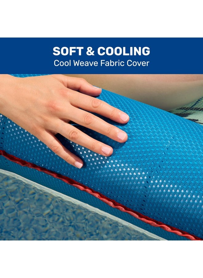أكوا ليجر عوامات حمام سباحة Aqua Comfort - عوامات حمام سباحة قابلة للنفخ للبالغين مع مسند للرأس ومسند للقدمين - أزرق/برتقالي Surfer Sunset  - Image 3