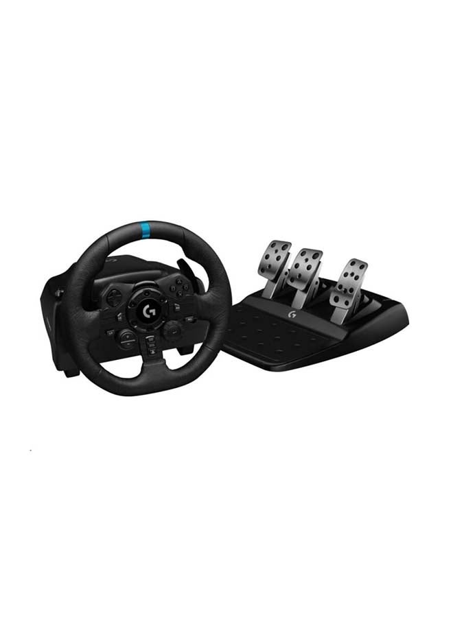 Logitech G923 Racing Wheel and Pedals for PS5, PS4 and PC featuring TRUEFORCE up to 1000 Hz Force Feedback, Responsive Pedal, Dual Clutch Launch Control, and Genuine Leather Wheel Cover - Image 1