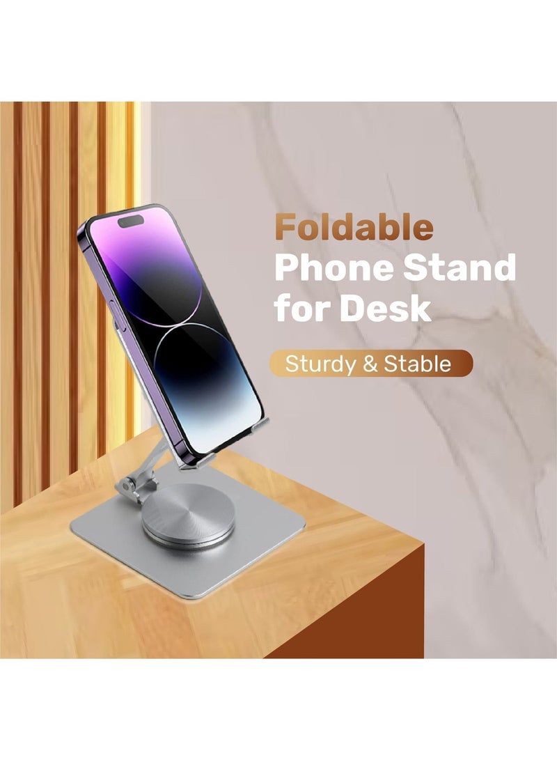 Cell Phone Stand, Adjustable phone holder for Desk, Foldable Desktop Tablet Stand Holder, Double Adjustable Mobile stand Phone - Image 2