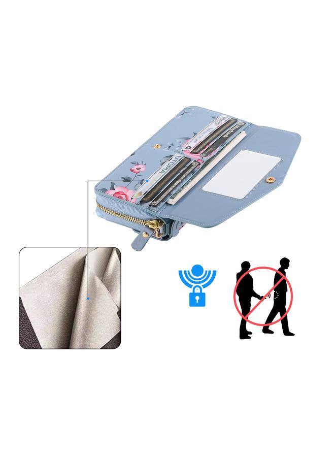 S-TOP Case For Samsung Galaxy Note20 Flower Multi-functional Crossbody Zipper Wallet Leather Phone Case - Image 4