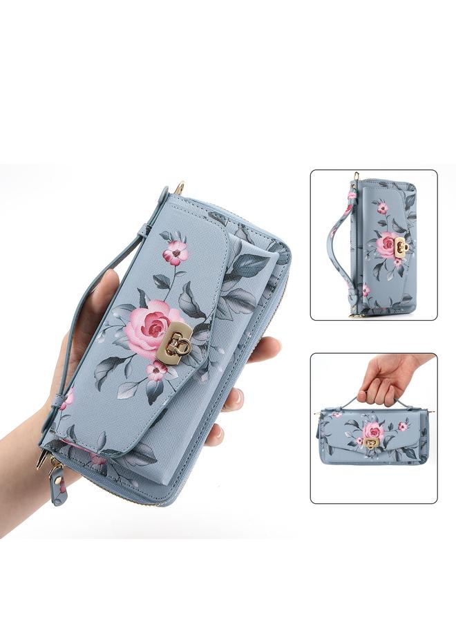 S-TOP Case For Samsung Galaxy Note20 Flower Multi-functional Crossbody Zipper Wallet Leather Phone Case - Image 1