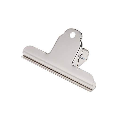 Coideal 4 Inch Large Bull Paper Clips, Coideal 10 Pack Silver Metal File Money Binder Clip Clamps for Home Office School Supplies (Square) - Image 1
