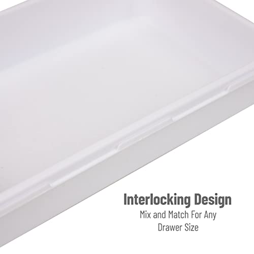 Mind Reader 8-Pc Drawer Organizer, Desk Organizer, Interlocking, Storage, Kitchen, Office, White - Image 4