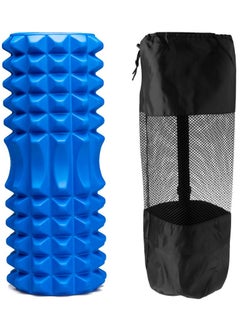 Generic Yoga Foam Roller Moon for Deep Tissue Massage Muscle with Carry Bag, Blue  - Image 1