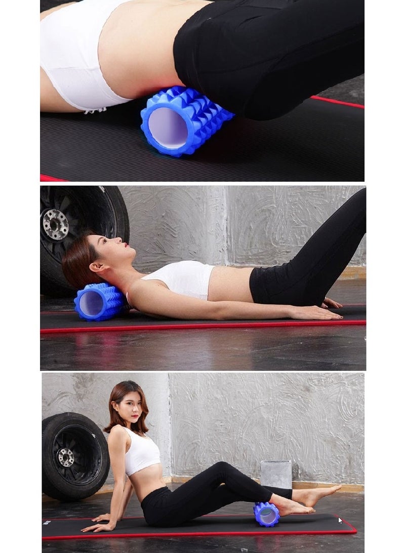 Yoga Foam Roller Moon for Deep Tissue Massage Muscle with Carry Bag, Blue