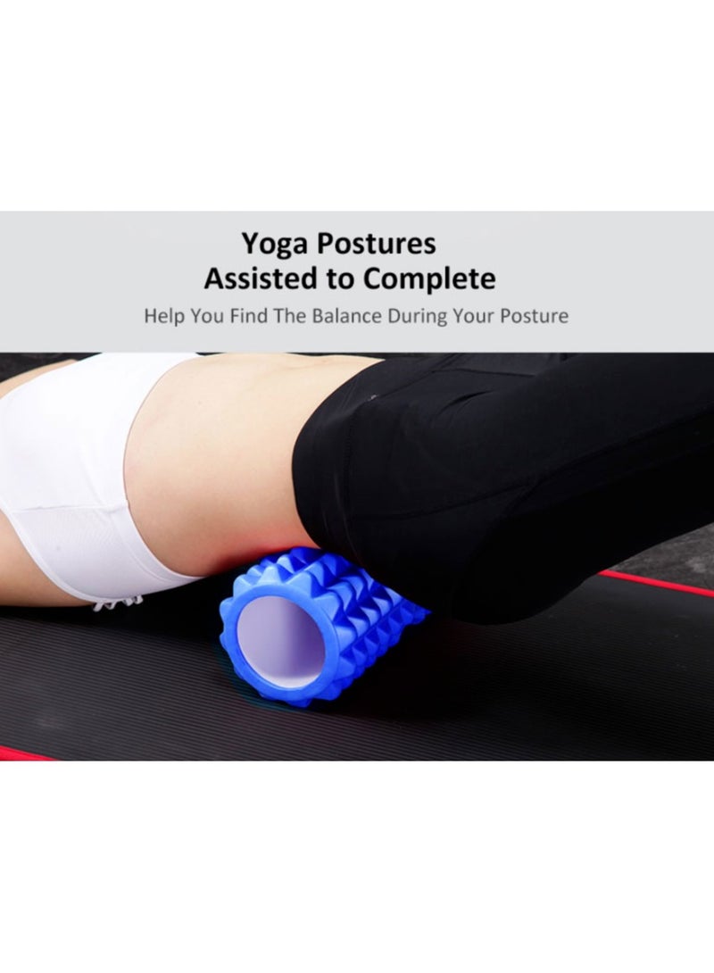 Yoga Foam Roller Moon for Deep Tissue Massage Muscle with Carry Bag, Blue