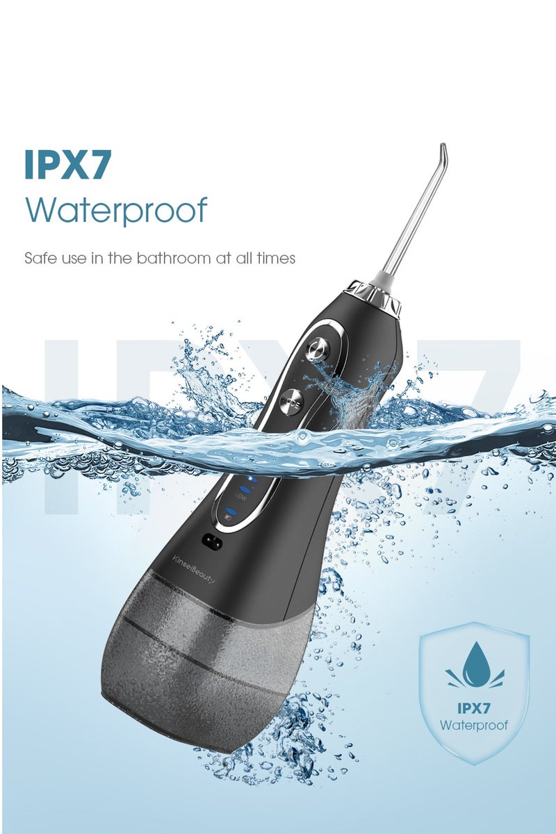 KinseiBeauty 5 Modes Water Flosser for Teeth, 300ml Water Tank, 5 Replaceable Jet Tips,1 Toothbrush Head,  IPX7 Waterproof Oral Irrigator for Home And Travel - Image 2